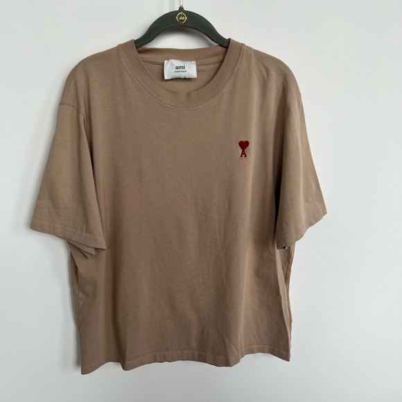 AMI Paris De Coeur Embroidered Unisex Cotton T-Shirt - Picture 5 of 8